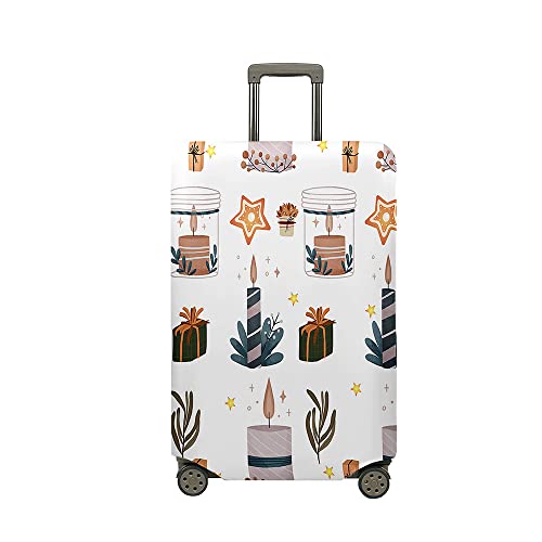 Mateju Kofferschutzhülle Elastisch Kofferhülle, 3D Bunte Kerzen Cover Reisekoffer Hülle Trolley Case Schutzhülle Waschbare Luggage Cover Staubdichte Kofferbezug (Abendessen,S) von Mateju