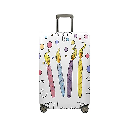 Mateju Kofferschutzhülle Elastisch Kofferhülle, 3D Bunte Kerzen Cover Reisekoffer Hülle Trolley Case Schutzhülle Waschbare Luggage Cover Staubdichte Kofferbezug (Buntes,L) von Mateju