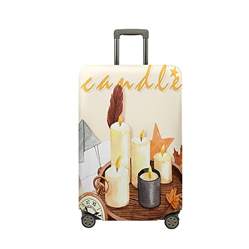 Mateju Kofferschutzhülle Elastisch Kofferhülle, 3D Bunte Kerzen Cover Reisekoffer Hülle Trolley Case Schutzhülle Waschbare Luggage Cover Staubdichte Kofferbezug (Feuer,L) von Mateju