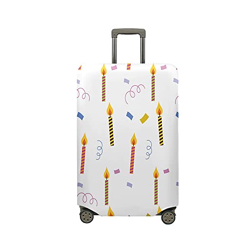 Mateju Kofferschutzhülle Elastisch Kofferhülle, 3D Bunte Kerzen Cover Reisekoffer Hülle Trolley Case Schutzhülle Waschbare Luggage Cover Staubdichte Kofferbezug (Kerzen,L) von Mateju