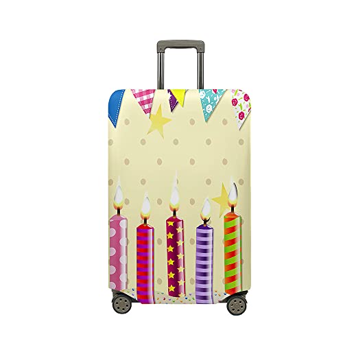 Mateju Kofferschutzhülle Elastisch Kofferhülle, 3D Bunte Kerzen Cover Reisekoffer Hülle Trolley Case Schutzhülle Waschbare Luggage Cover Staubdichte Kofferbezug (Weihnachten,M) von Mateju