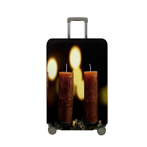 Mateju Kofferschutzhülle Elastisch Kofferhülle, 3D Kerzen Cover Reisekoffer Hülle Trolley Case Schutzhülle Waschbare Luggage Cover Staubdichte Kofferbezug (Kerzen,S) von Mateju