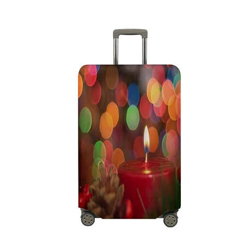 Mateju Kofferschutzhülle Elastisch Kofferhülle, 3D Kerzen Cover Reisekoffer Hülle Trolley Case Schutzhülle Waschbare Luggage Cover Staubdichte Kofferbezug (Lichter,L) von Mateju