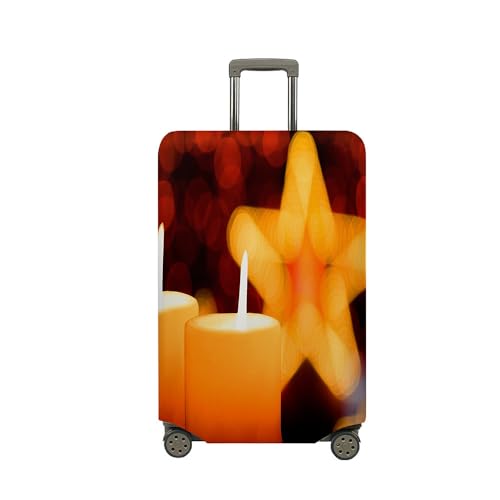 Mateju Kofferschutzhülle Elastisch Kofferhülle, 3D Kerzen Cover Reisekoffer Hülle Trolley Case Schutzhülle Waschbare Luggage Cover Staubdichte Kofferbezug (Pentagramme,L) von Mateju