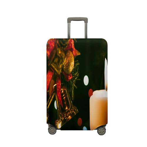 Mateju Kofferschutzhülle Elastisch Kofferhülle, 3D Kerzen Cover Reisekoffer Hülle Trolley Case Schutzhülle Waschbare Luggage Cover Staubdichte Kofferbezug (Weihnachten,S) von Mateju