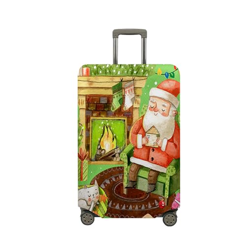 Mateju Kofferschutzhülle Elastisch Kofferhülle, 3D Neujahr Cover Reisekoffer Hülle Trolley Case Schutzhülle Luggage Cover Waschbare Staubdichte Kofferbezug (Alter Mann,L) von Mateju