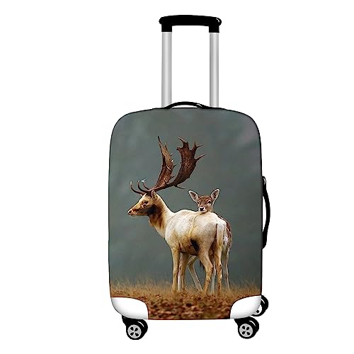 Mateju Kofferschutzhülle Elastisch Kofferhülle 18-32 Zoll, Gepäck Cover Reisekoffer Hülle Trolley Case Schutzhülle Waschbare Luggage Cover Staubdichte Kofferbezug (L,Mutter-Kind-Hirsch) von Mateju