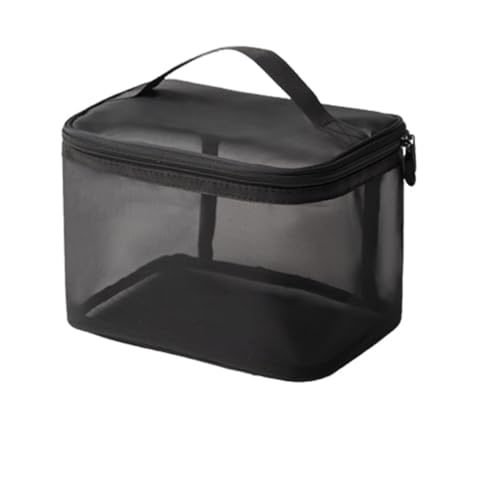 Mateju Kosmetiktasche, Nylongewebe Kulturtasche Damen,Tragbare Kulturbeutel, Reisen Make up Tasche, Kosmetiktasche Klein mit Reißverschluss, für Mädchen Damen Herren (Schwarz,23 * 16 * 16cm) von Mateju