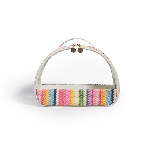 Mateju Regenbogen Kosmetiktasche, Kulturtasche Damen, Tragbare Kulturbeutel, Make up Tasche, Kosmetiktasche Klein mit Bunte Muster & Reißverschluss, für Mädchen Damen Herren (L) von Mateju