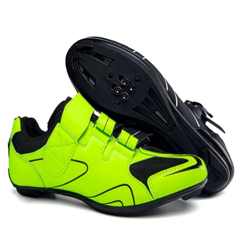 Mateju Rennradschuhe SPD Herren Damen 36-47EU, Fahrradschuhe mit Klicksystem Herren Damen rutschfeste Atmungsaktive für Outdoor Radschuhe (568 Grün,36) von Mateju