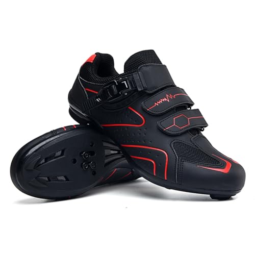 Mateju Rennradschuhe SPD Herren Damen 36-47EU, Fahrradschuhe mit Klicksystem Herren Damen rutschfeste Atmungsaktive für Outdoor Radschuhe (568 Rot,40) von Mateju