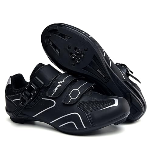 Mateju Rennradschuhe SPD Herren Damen 36-47EU, Fahrradschuhe mit Klicksystem Herren Damen rutschfeste Atmungsaktive für Outdoor Radschuhe (568 Schwarzweiß,40) von Mateju