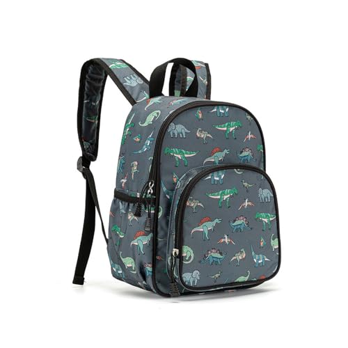 Mateju Rucksack Kinder Kinderrucksack Rucksack Kindergarten Mädchen Jungen Kleiner Tagesrucksack Cartoon-Druck Schulrucksack Kindertasche Kindergartenrucksack (Dinosaurierwelt,24x10x32cm) von Mateju