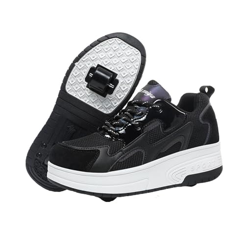 Mateju Schuhe mit Rollen für Jungen Mädchen, Mode Kinder Rollschuhe, Outdoor Turnschuhe Versenkbarer, 2-in-1 Roller Schuhe Turnschuhe Skateboardschuhe 34-42 EU von Mateju