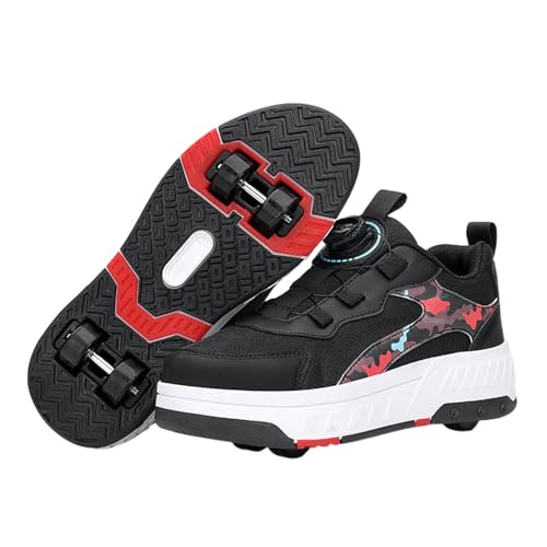 Mateju Schuhe mit Rollen für Kinder - 2-in-1 Jugend Outdoor Camouflage Roller Schuhe Turnschuhe Skateboardschuhe von Mateju