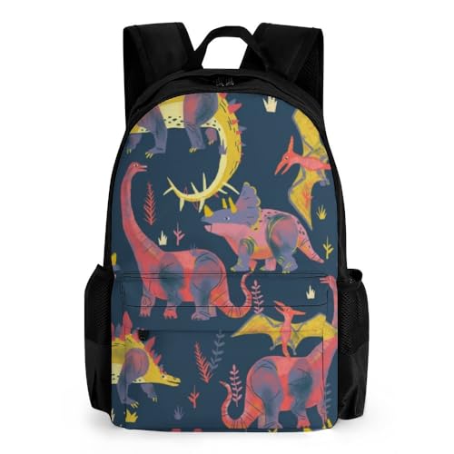 Mateju Schulrucksack, Rucksack Damen Herren, Schulrucksack Teenager, DinosaurierDruck Rucksack Kinder, Leichtgewicht Schulrucksack (Dinosaurier 5) von Mateju