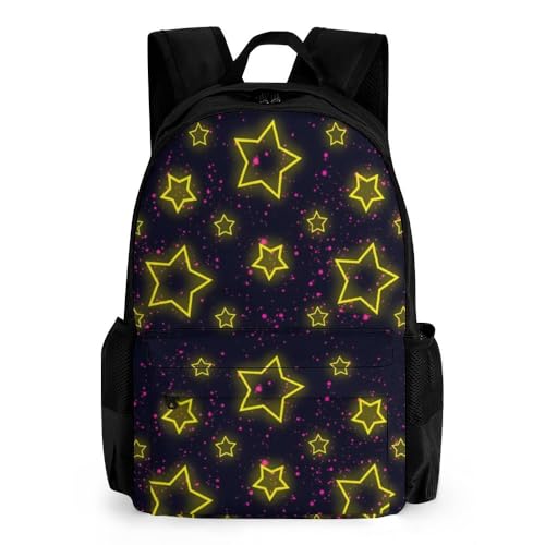 Mateju Schulrucksack, Rucksack Damen Herren, Schulrucksack Teenager, ÉtoileDruck Rucksack Kinder, Kindergarten Leichtgewicht Schulrucksack (Schwarze Goldene) von Mateju