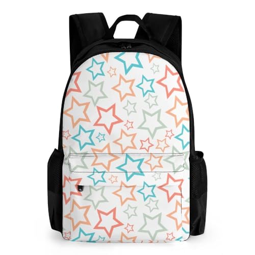 Mateju Schulrucksack, Rucksack Damen Herren, Schulrucksack Teenager, ÉtoileDruck Rucksack Kinder, Kindergarten Leichtgewicht Schulrucksack (Stern 2) von Mateju