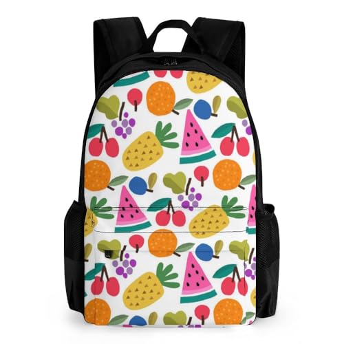 Mateju Schulrucksack, Rucksack Damen Herren, Schulrucksack Teenager, ObstDruck Rucksack Kinder, Leichtgewicht Schulrucksack (Obst) von Mateju