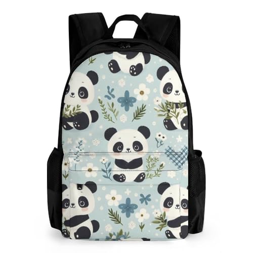 Mateju Schulrucksack, Rucksack Damen Herren, Schulrucksack Teenager, PandaDruck Rucksack Kinder, Leichtgewicht Schulrucksack (Panda 1) von Mateju