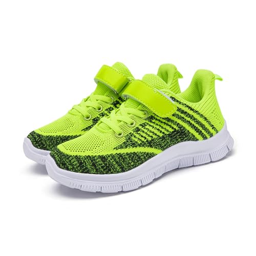 Mateju Turnschuhe Jungen Mädchen Hallenschuhe Kinder Sportschuhe Hallenturnschuhe Sneaker Kinderschuhe Mesh Atmungsaktiv Tennisschuhe Freizeitschuhe Leicht Stripe Outdoor Laufschuhe von Mateju