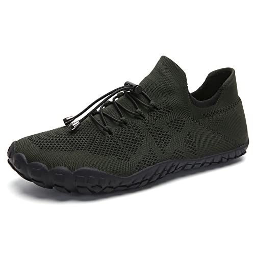 Mateju Unisex Badeschuhe Damen Herren Einfarbig Strandschuhe Sommer Wasserschuhe Aquaschuhe Schnell Trocknend Schwimmschuhe Surfschuhe mit Schnürsenkeln rutschfeste Fitnessschuhe Barfußschuhe von Mateju