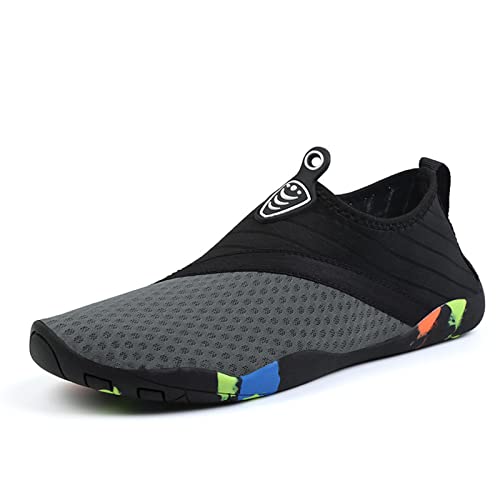 Mateju Unisex Badeschuhe Damen Herren Strandschuhe Sommer Wasserschuhe Aquaschuhe Schnell Trocknend Schwimmschuhe Surfschuhe Leichte rutschfeste Fitnessschuhe Barfußschuhe von Mateju