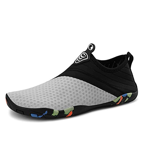 Mateju Unisex Badeschuhe Damen Herren Strandschuhe Sommer Wasserschuhe Aquaschuhe Schnell Trocknend Schwimmschuhe Surfschuhe Leichte rutschfeste Fitnessschuhe Barfußschuhe von Mateju