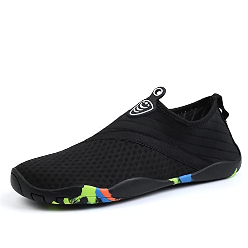 Mateju Unisex Badeschuhe Damen Herren Strandschuhe Sommer Wasserschuhe Aquaschuhe Schnell Trocknend Schwimmschuhe Surfschuhe Leichte rutschfeste Fitnessschuhe Barfußschuhe von Mateju