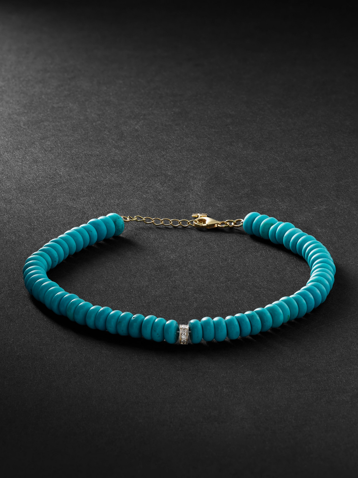 Mateo - Gold, Turquoise and Diamond Beaded Bracelet - Men - Blue von Mateo