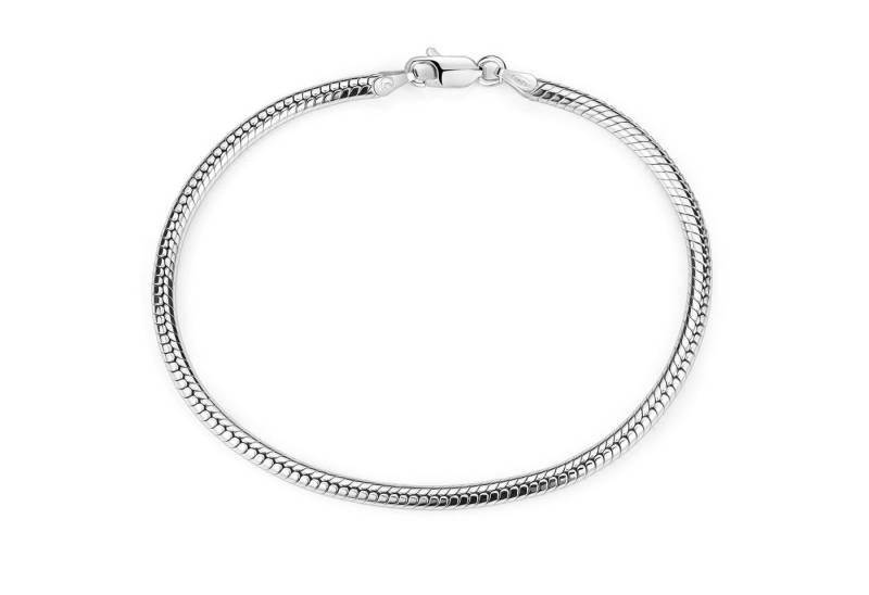 Materia Armband Damen Herren Silber Schlangenkette Beads-Armband SA-7, 925 Sterling Silber, rhodiniert von Materia