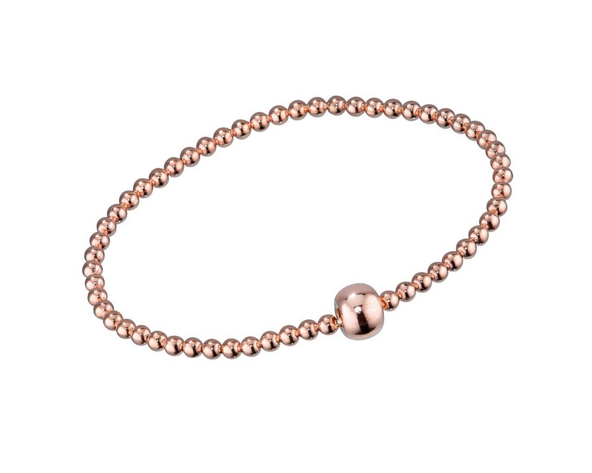 Materia Armband Damen Kugeln Stretcharmband Rosegold SA-38, Sterlingsilber, rosevergoldet von Materia