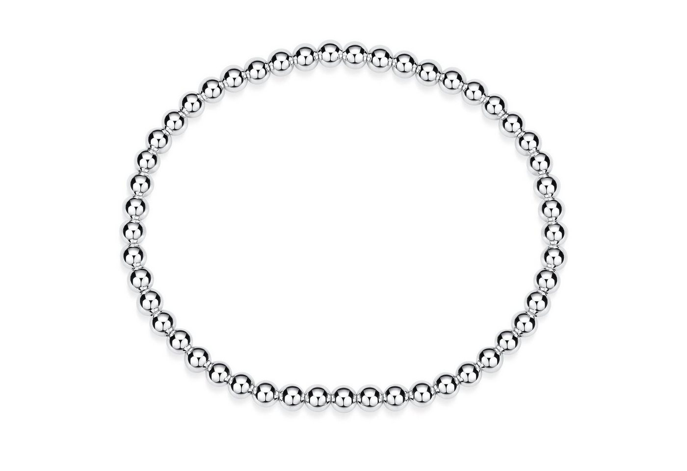 Materia Armband Damen Silber Kugelarmband elastisch SA-129, 925 Sterling Silber von Materia