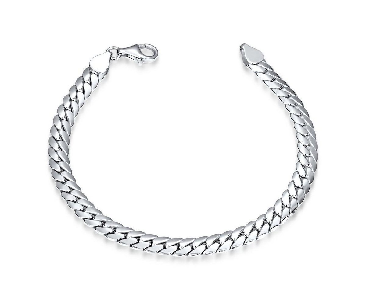 Materia Armband Herren Silber Panzerarmband 6mm SA-125, 925 Sterling Silber, rhodiniert von Materia