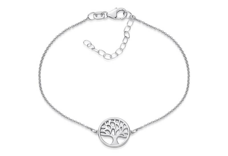 Materia Armkette Damen Lebensbaum Silber 16-19,5cm SA-146, 925 Sterling Silber, hochglanzpoliert von Materia