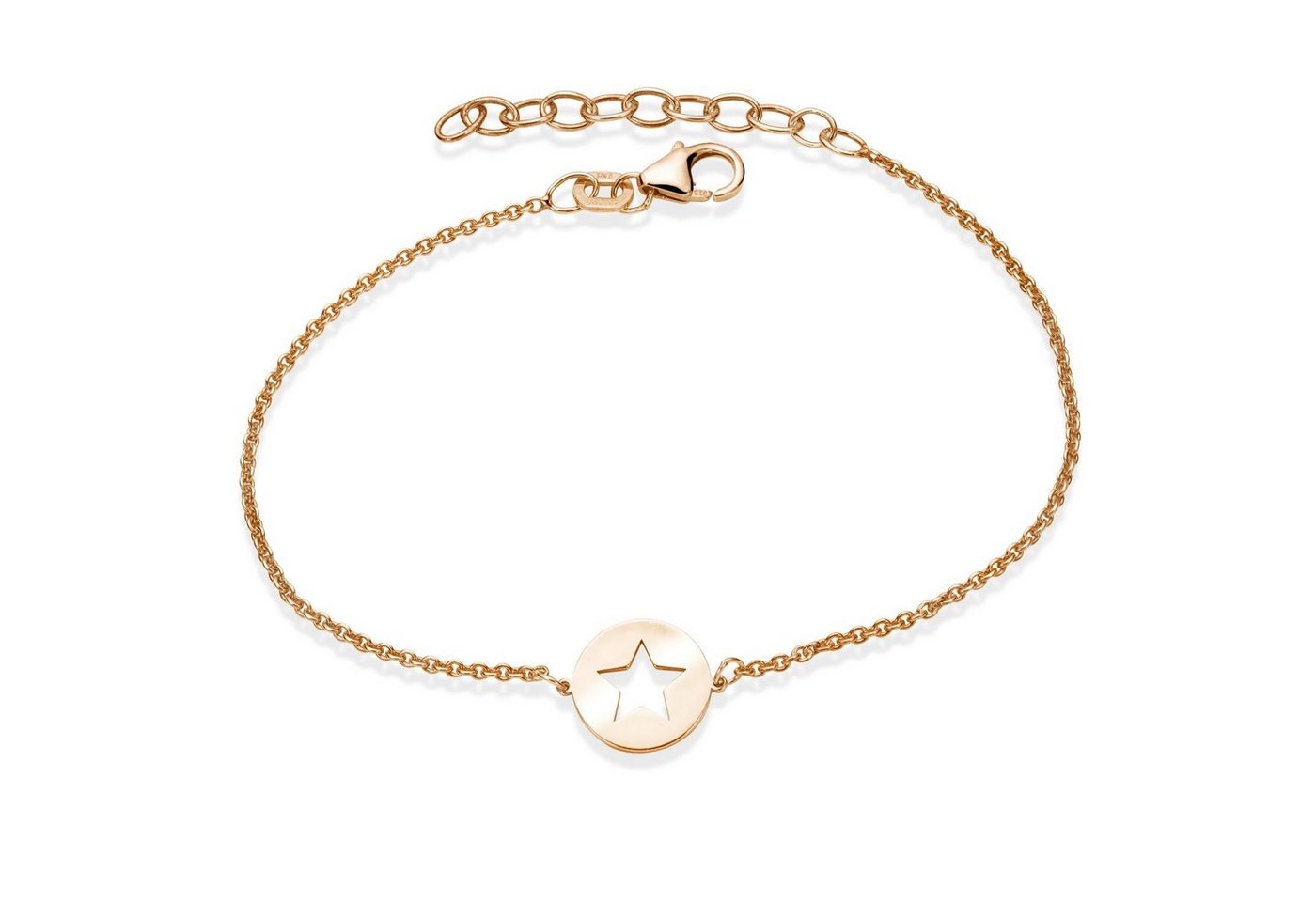 Materia Armkette Damen Mädchen Rosegold Stern SA-112, Sterlingsilber, rosevergoldet Materia Armkette Damen Mädchen Rosegold Stern SA-112, Sterlingsilber, rosevergoldet von Materia