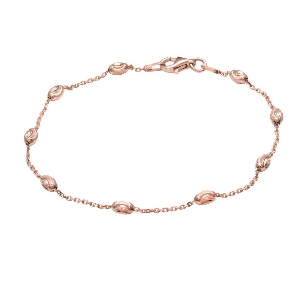 Materia Armkette Damen Rosegold Kugeln 19cm SA-68, Sterlingsilber, rosevergoldet von Materia