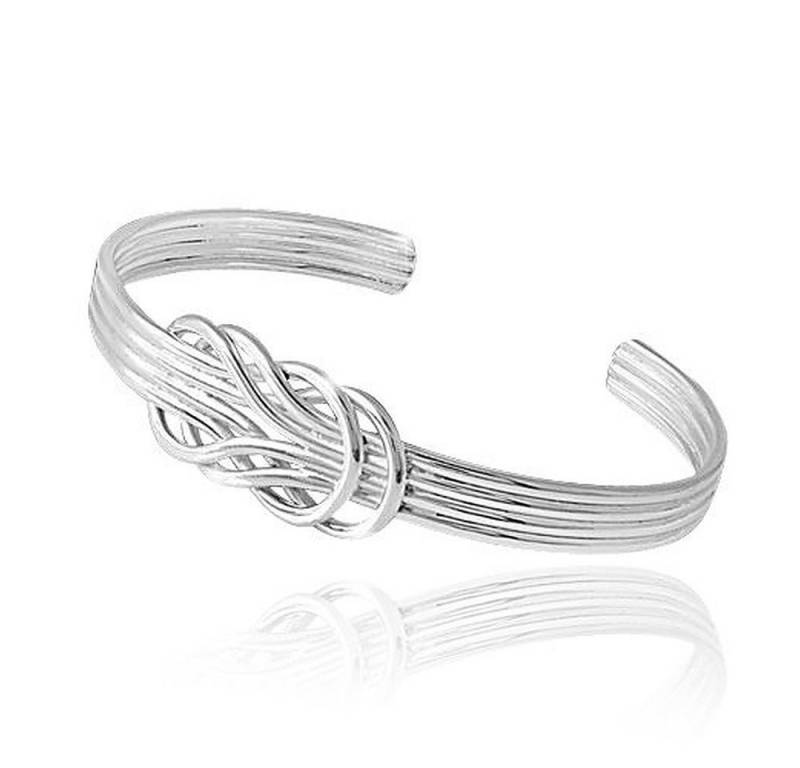 Materia Armreif Damen Silber Knoten Schlinge Hochglanz breit SA-2, 925 Sterling Silber von Materia