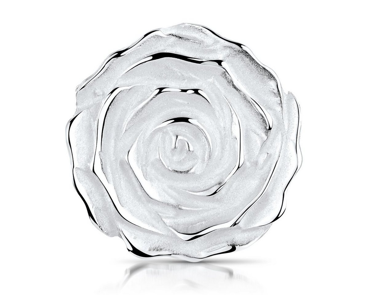 Materia Blumenanhänger Damen Silber Rose / Rosenblüte mattiert KA-44, 925 Sterling Silber, rhodiniert von Materia