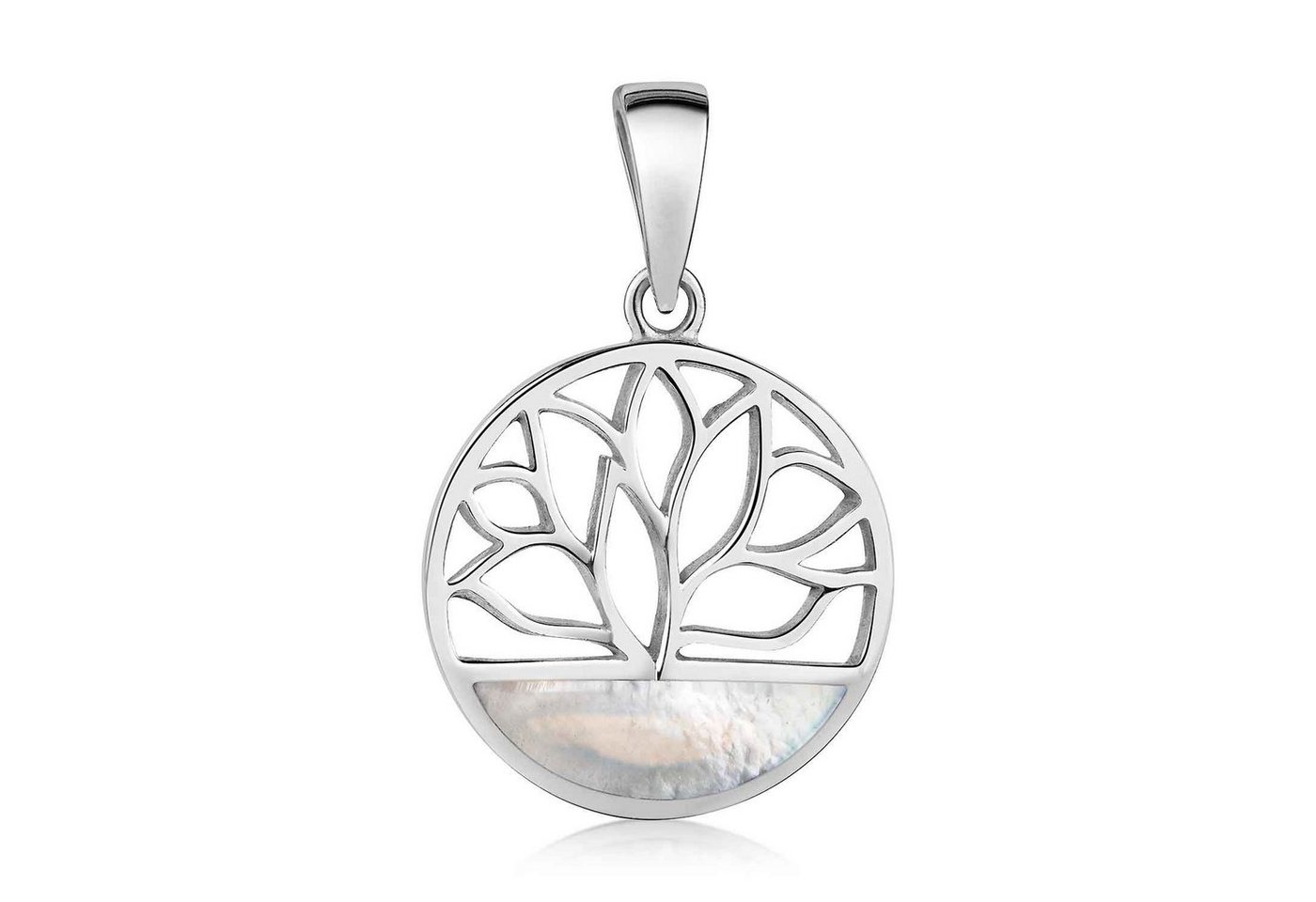 Materia Blumenanhänger Lotus Blüte Blume Cut-Out mit Muschel Perlmutt weiß KA-394, 925 Sterling Silber Materia Blumenanhänger Lotus Blüte Blume Cut-Out mit Muschel Perlmutt weiß KA-394, 925 Sterling Silber von Materia