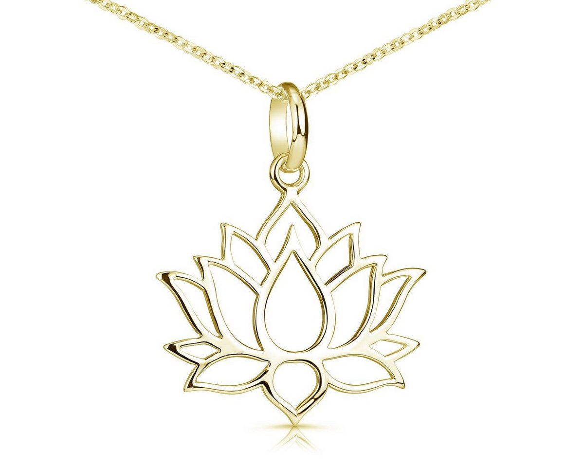 Materia Blumenanhänger Lotusblume / Lotusblüte Gold KA-69, Sterlingsilber, vergoldet Materia Blumenanhänger Lotusblume / Lotusblüte Gold KA-69, Sterlingsilber, vergoldet von Materia