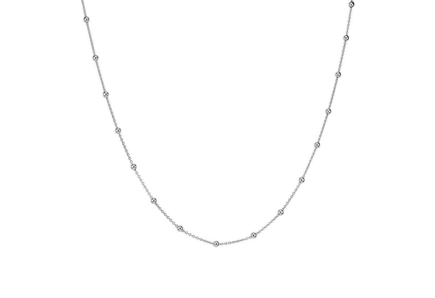 Materia Collierkettchen Damen Mädchen Silber Kugelkette 40-70cm K103, 925 Sterling Silber, rhodiniert von Materia