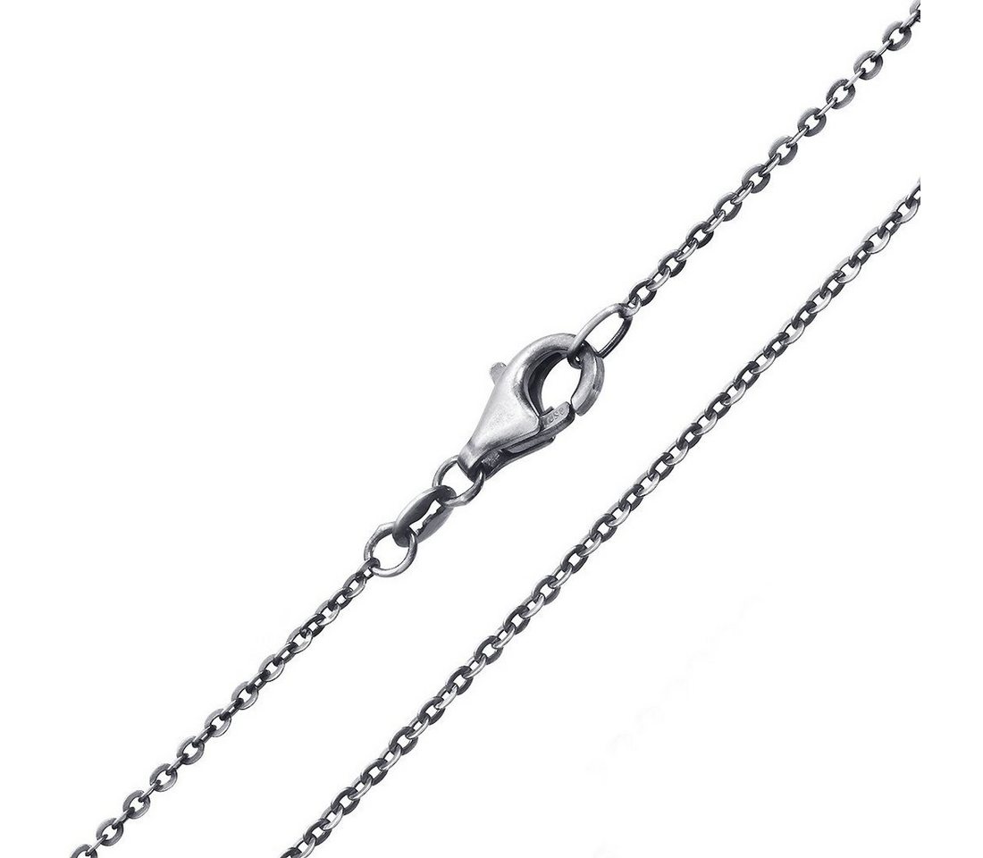 Materia Gliederkette Damen Herren Ankerkette antik geschwärzt K96, 925 Sterling Silber, oxidiert von Materia