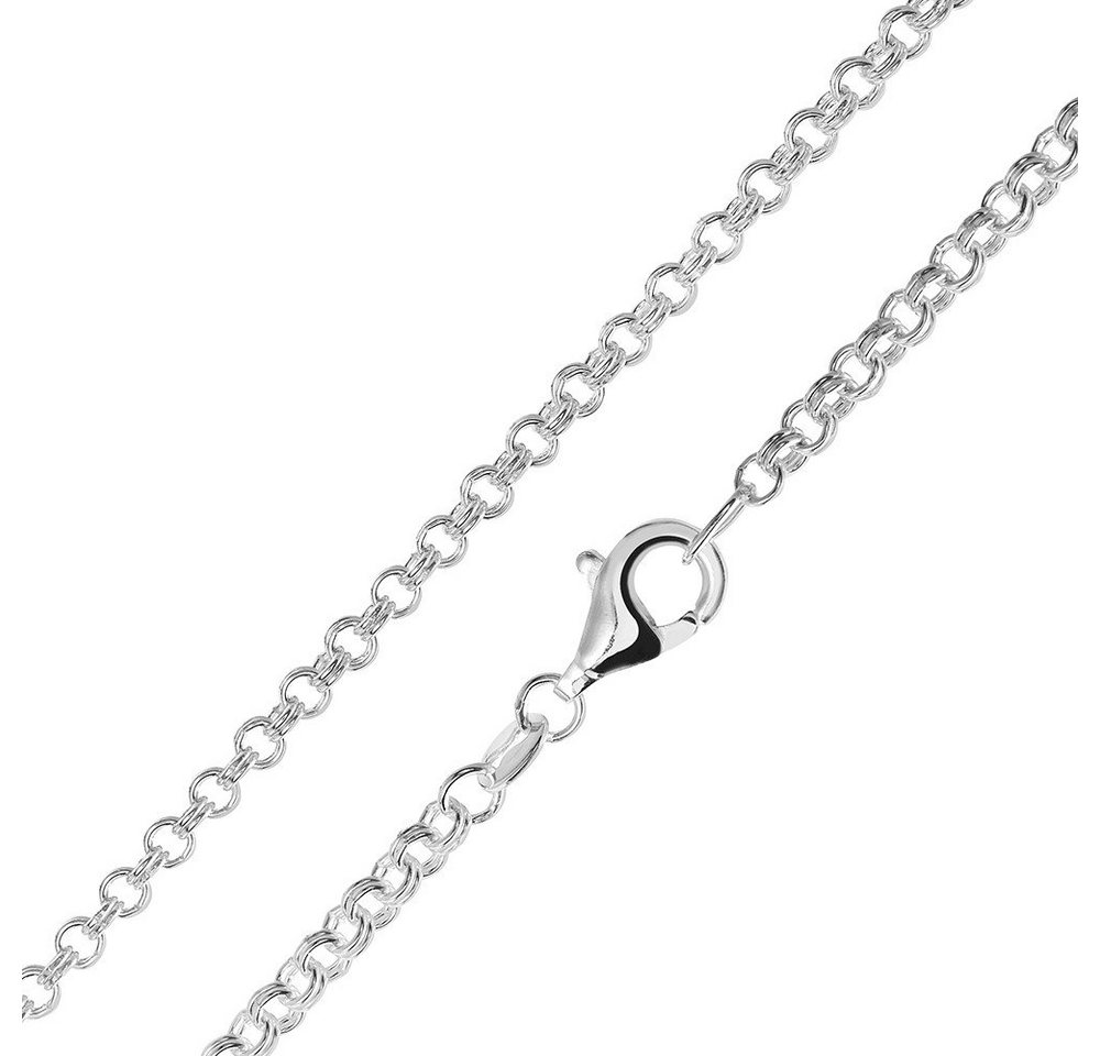 Materia Gliederkette Damen Herren Silber Zwillings-Ankerkette 40-80cm K76, 925 Sterling Silber, rhodiniert von Materia