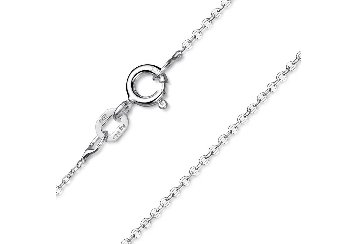 Materia Gliederkette Damen Silber Ankerkette filigran 1mm K130, 925 Sterling Silber von Materia