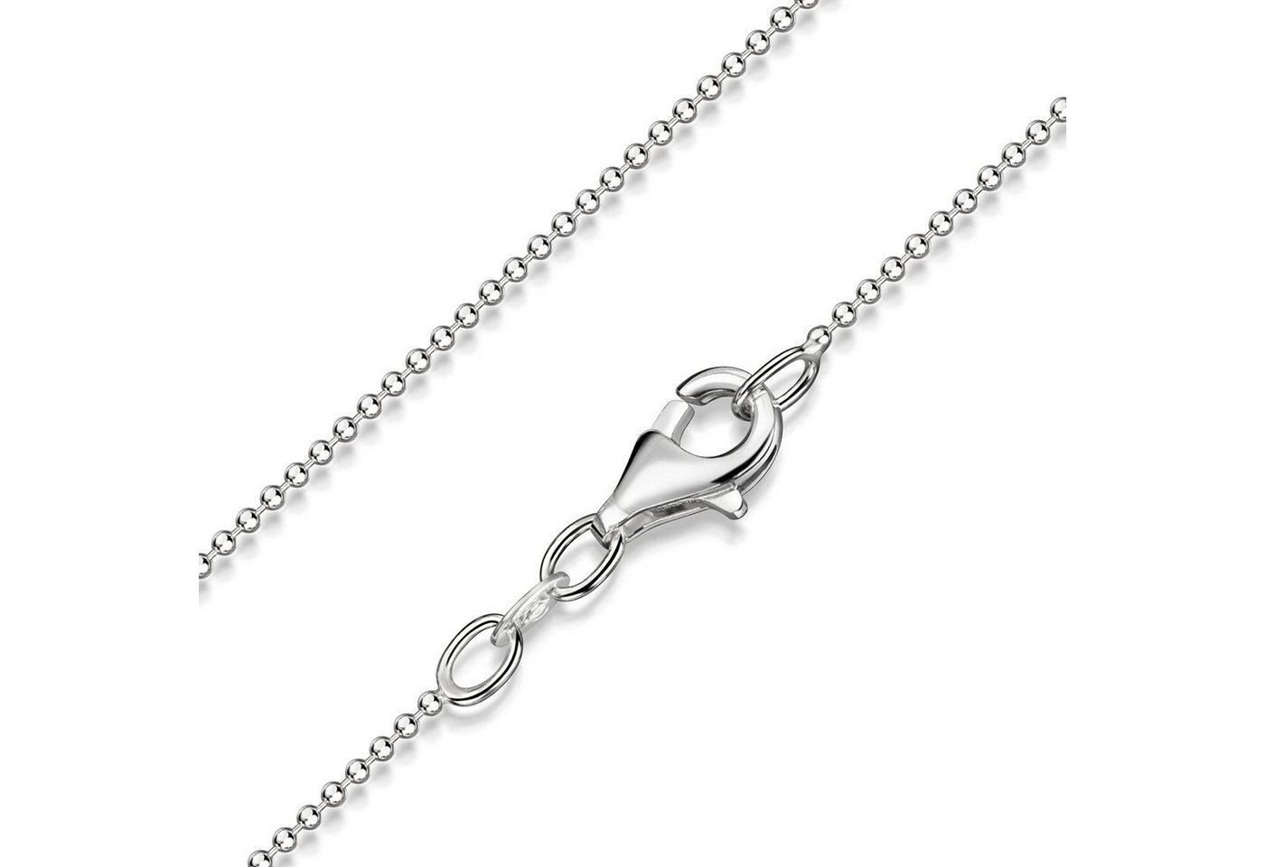 Materia Gliederkette Damen Silber Kugelkette fein 1mm K24, 925 Sterling Silber von Materia