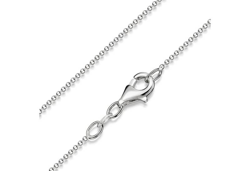 Materia Gliederkette Damen Silber Kugelkette fein 1mm K24, 925 Sterling Silber von Materia