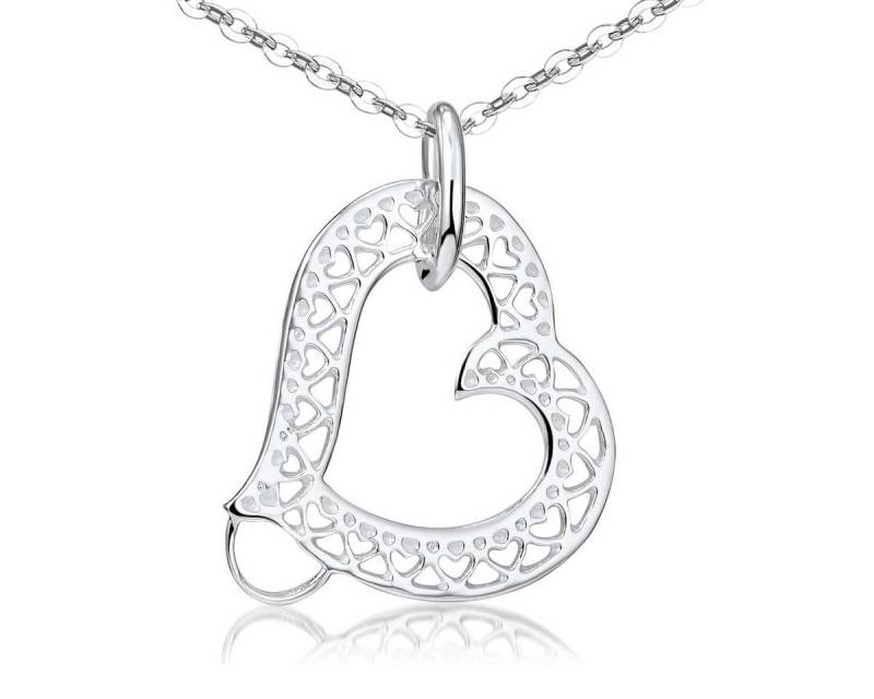 Materia Herzanhänger Damen Silber Charms-Träger Carrier Herz Liebe C36, 925 Sterling Silber von Materia