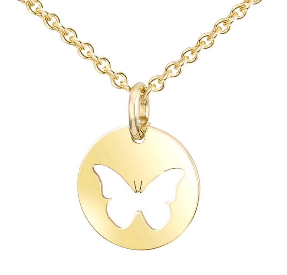 Materia Kette mit Anhänger Damen Mädchen Schmetterling / Butterfly Gold KA-439, Sterlingsilber, vergoldet von Materia