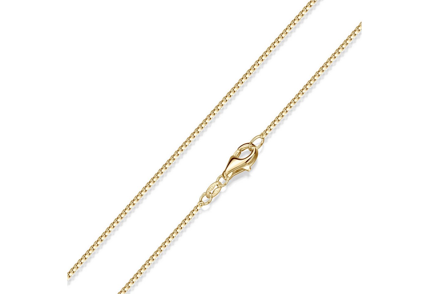 Materia Kette ohne Anhänger Damen Venezianerkette Halskette Gold 1mm 40-70cm K144, Sterlingsilber, vergoldet von Materia